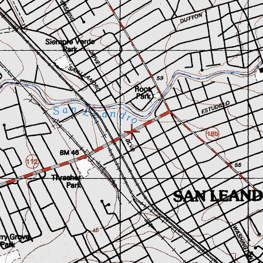 Topographic Map of Saint Leander School, CA