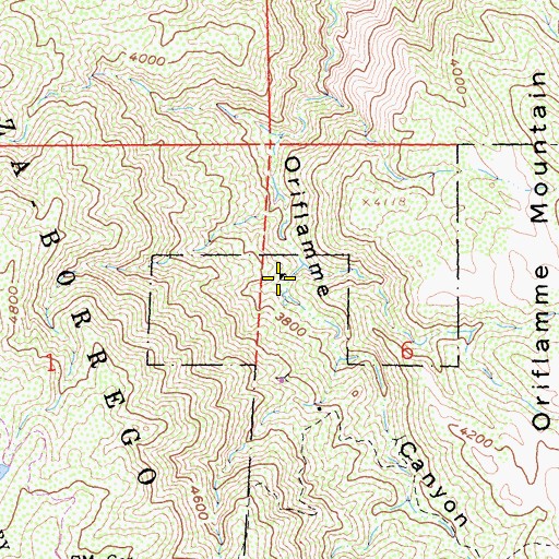 Topographic Map of Oriflamme Mine, CA