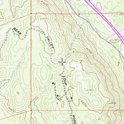 Topographic Map of Tres Amigos Mine, CA