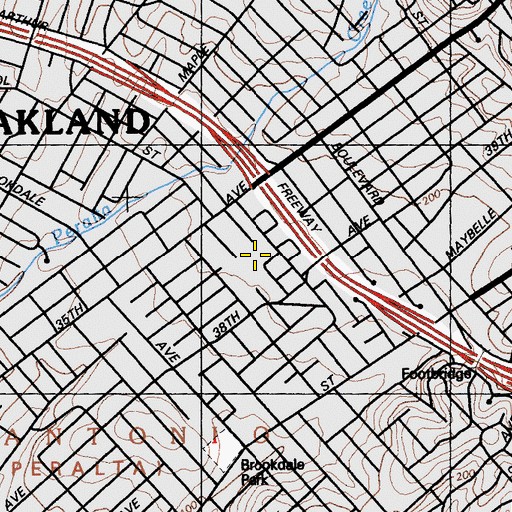 Topographic Map of Allendale Recreation Center, CA