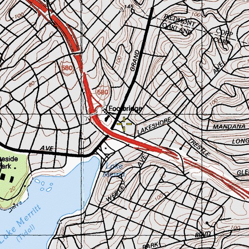 Topographic Map of Grand Lake Post Office, CA