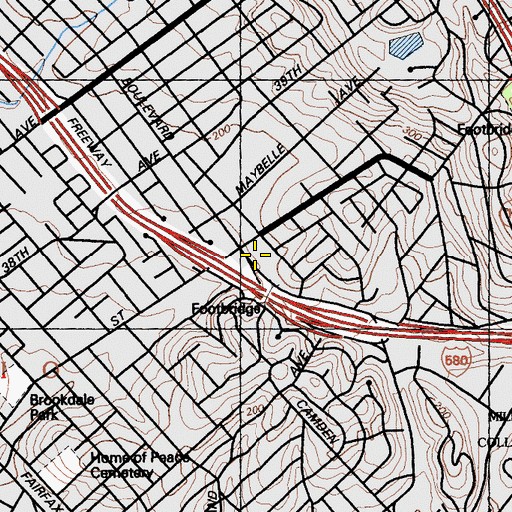Topographic Map of Laurel Post Office, CA