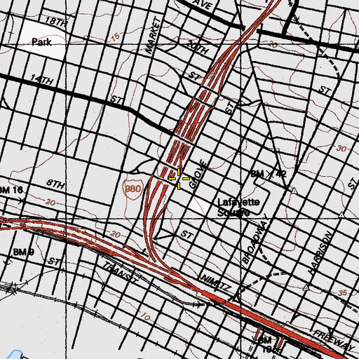 Topographic Map of Pardee Home Museum, CA
