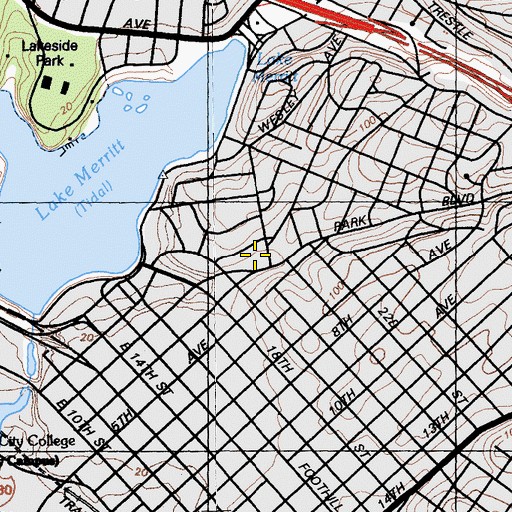 Topographic Map of Smith Park, CA