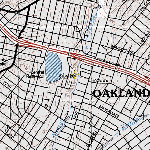 Topographic Map of W D Wood Park, CA