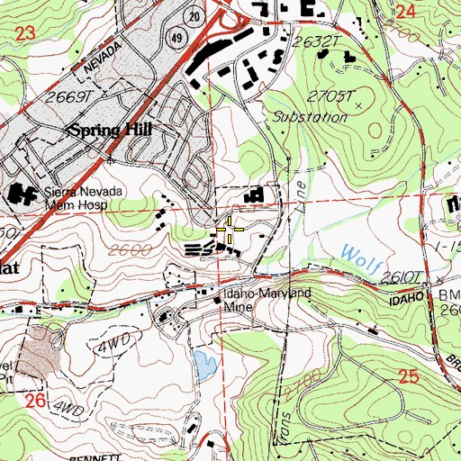 Topographic Map of Alpha Mine, CA
