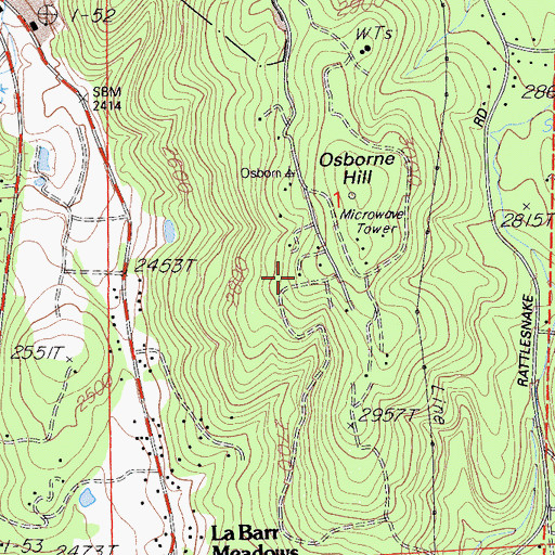 Topographic Map of Comet Tunnel, CA