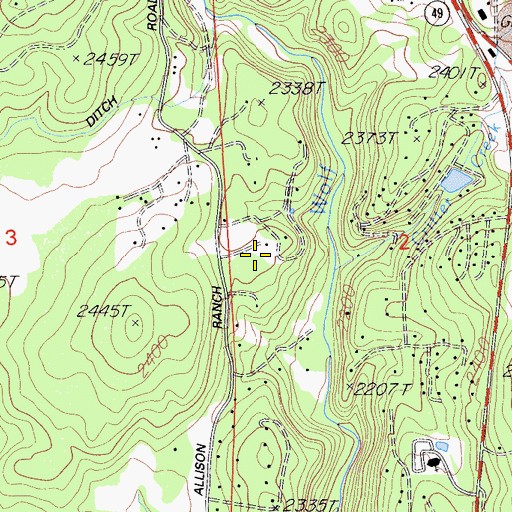Topographic Map of Hartery Mine, CA