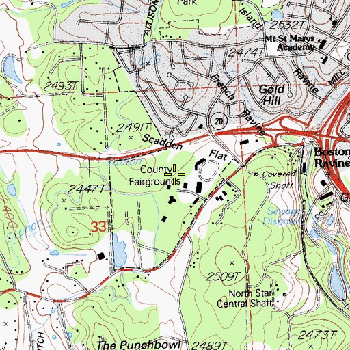 Topographic Map of Hermosa Mine, CA