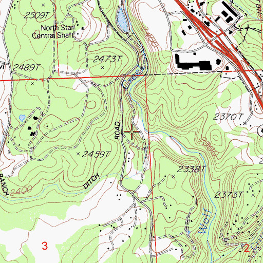 Topographic Map of Omaha Mine, CA