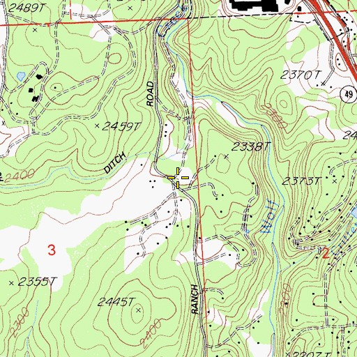 Topographic Map of Wisconsin Mine, CA