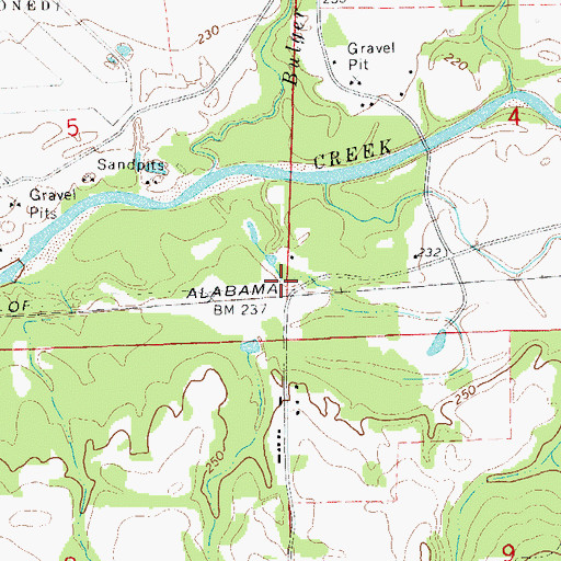 Topographic Map of Clough, AL