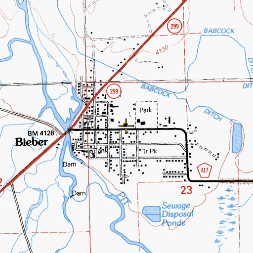 Topographic Map of Big Valley High School, CA
