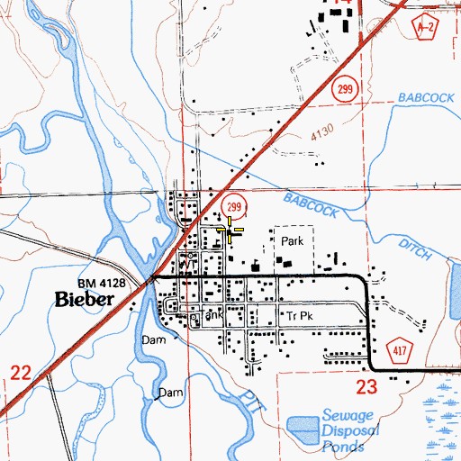 Topographic Map of Big Valley Intermediate School, CA
