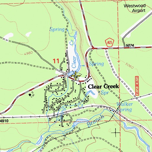 Topographic Map of Clear Creek Park, CA