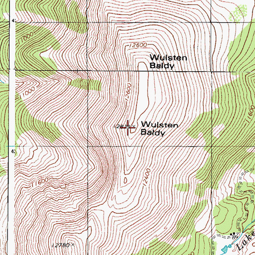 Topographic Map of Wulsten Baldy, CO