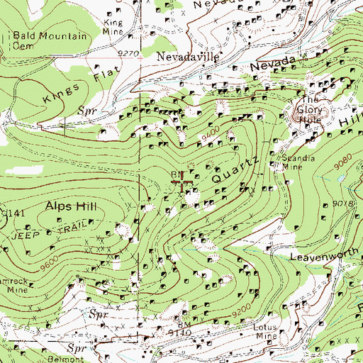 Topographic Map of Rolls County Mine, CO