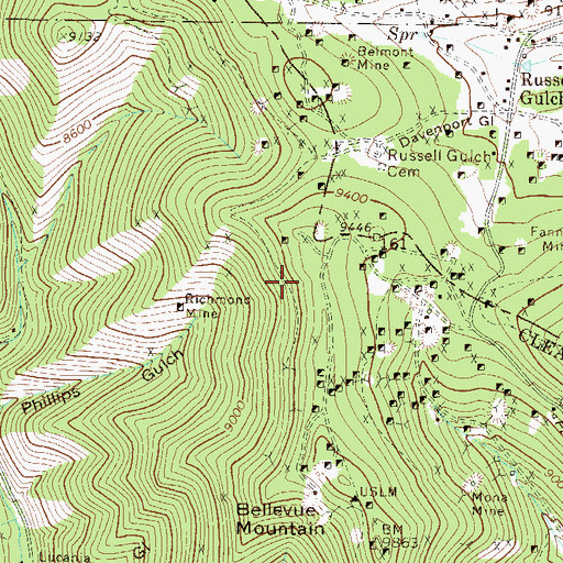 Topographic Map of Essling Mine, CO