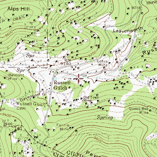 Topographic Map of Royal Keith Lode Mine, CO