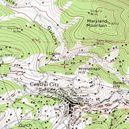 Topographic Map of R P Ranney Mine, CO