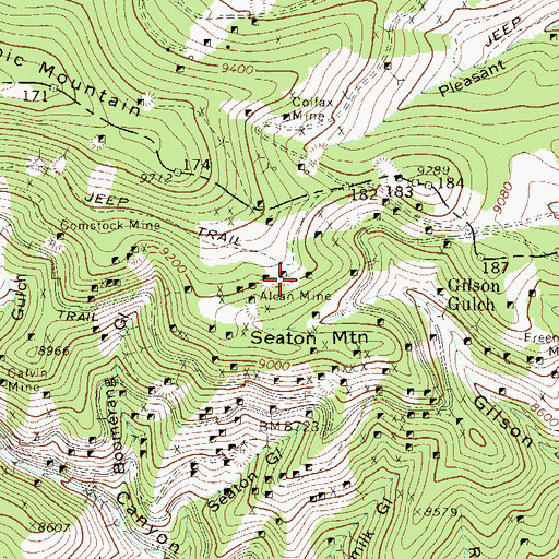 Topographic Map of Seaton Mine, CO