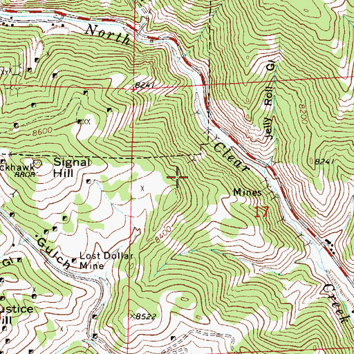 Topographic Map of Priscilla Group Claim Mine, CO