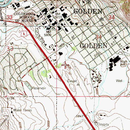 Topographic Map of Dry Creek Pit, CO