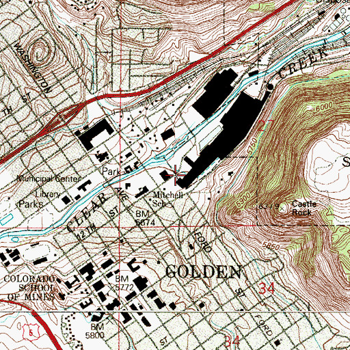 Topographic Map of Rocky Mountain Aggregates Mine, CO