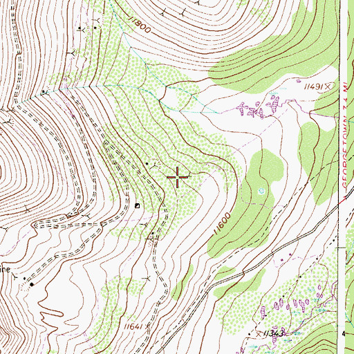 Topographic Map of Bryan Tunnel Mine, CO