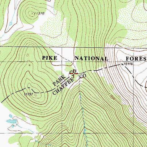 Topographic Map of Fourmile Creek - Buffalo Meadows Trail, CO