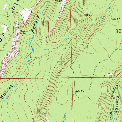 Topographic Map of Massey Trail, CO