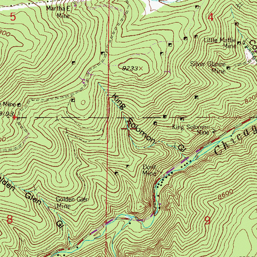 Topographic Map of Belle Mine, CO