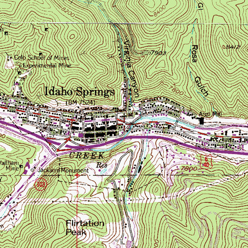 Topographic Map of Collom Mine, CO