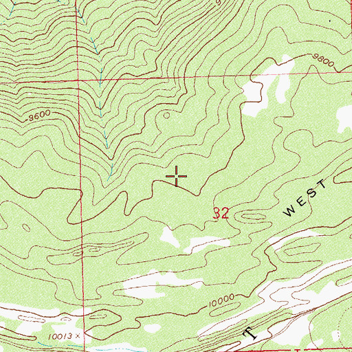 Topographic Map of West Bench Trail, CO