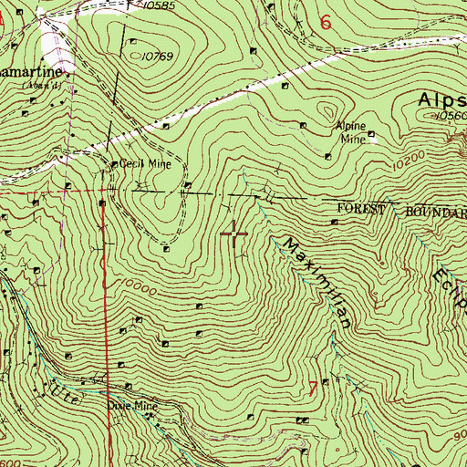 Topographic Map of Defender Lode Mine, CO