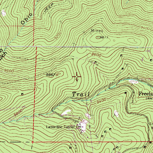 Topographic Map of Falu Shaft Mine, CO