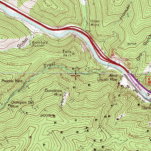 Topographic Map of Merrimac Tunnel Mine, CO