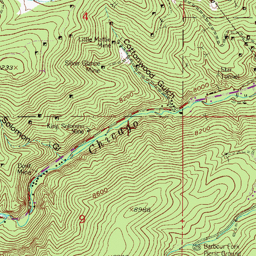 Topographic Map of Resolute Lode Mine, CO