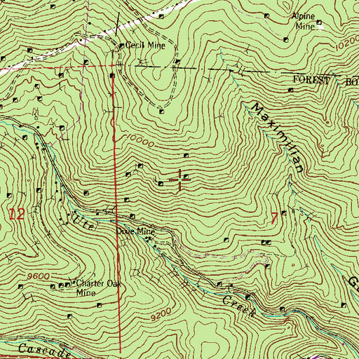 Topographic Map of Rhoda Mine, CO