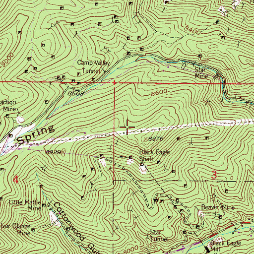 Topographic Map of Wild Rose Mine, CO