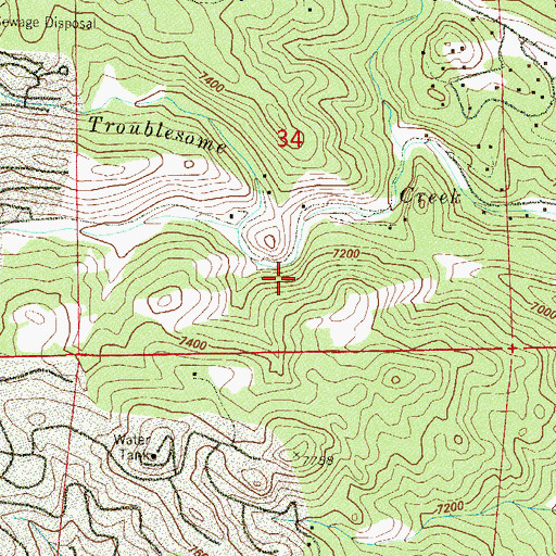 Topographic Map of Seven Hills-Yetter Ranch Pegmatite Quarry, CO