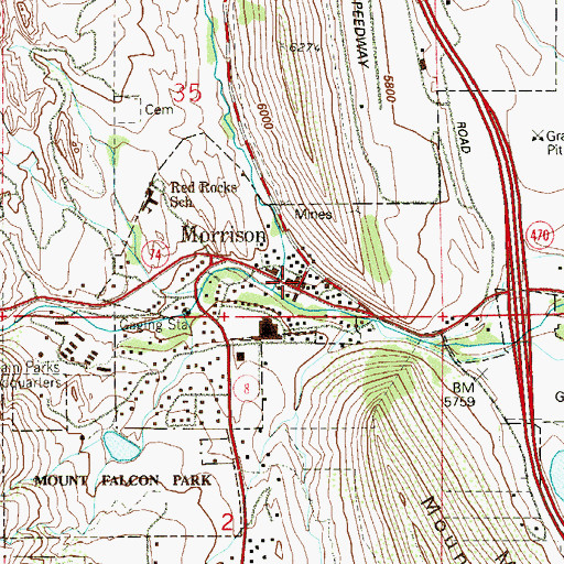 Topographic Map of Bandimere Pit, CO