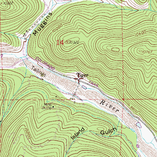 Topographic Map of Royal Tiger Group Mine, CO