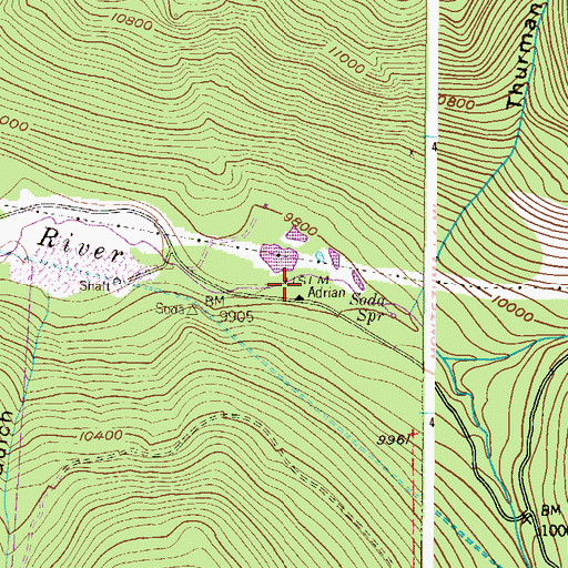 Topographic Map of Adrian Shaft Mine, CO