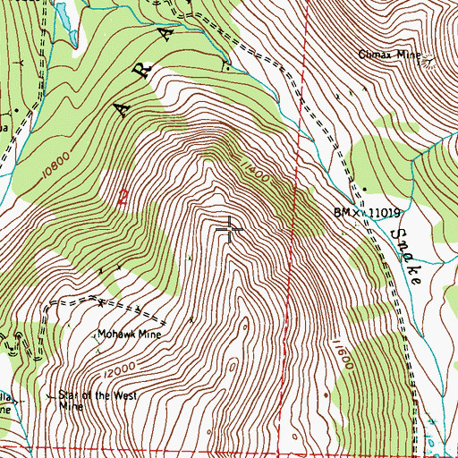Topographic Map of Aorta Number One Mine, CO
