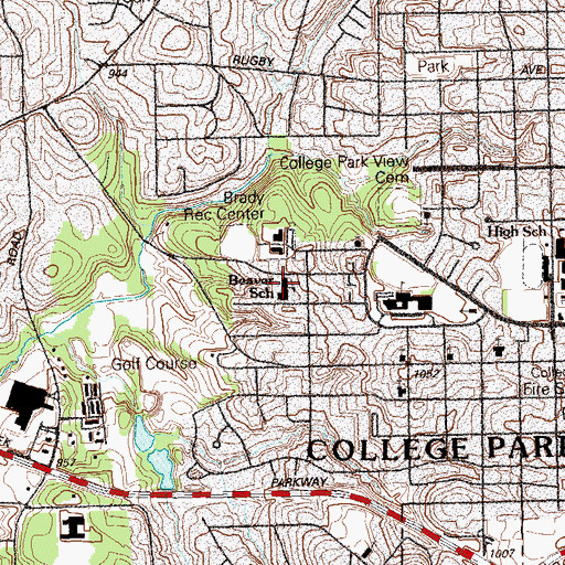 Topographic Map of Beaver School, GA