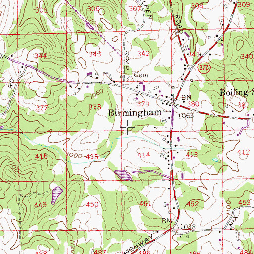 Topographic Map of Birmingham Park, GA