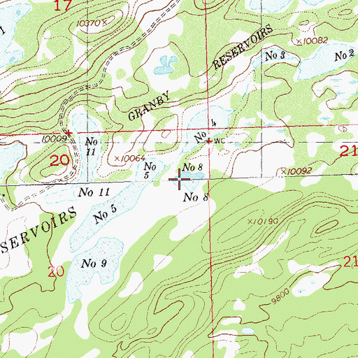 Topographic Map of Granby Reservoir Number 8, CO