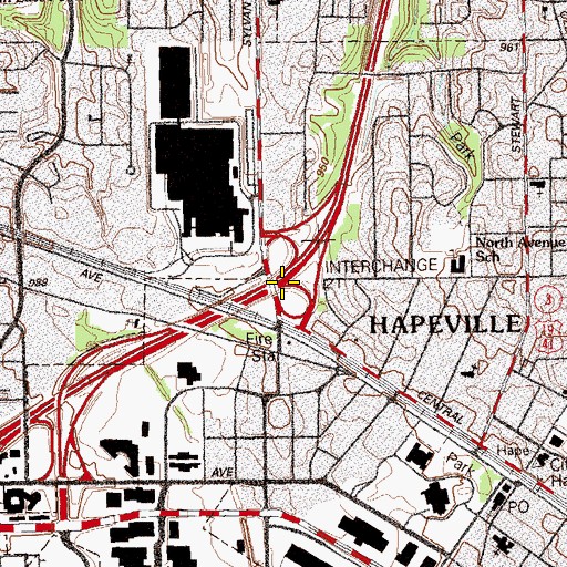 Topographic Map of Exit 21, GA