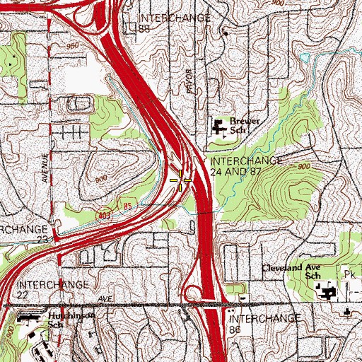 Topographic Map of Exit 24, GA